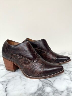 Nocona Ladies' Sherry Mocha Brown 5" Bootie Snip Toe Western Cowgirl Rodeo 6.5 B